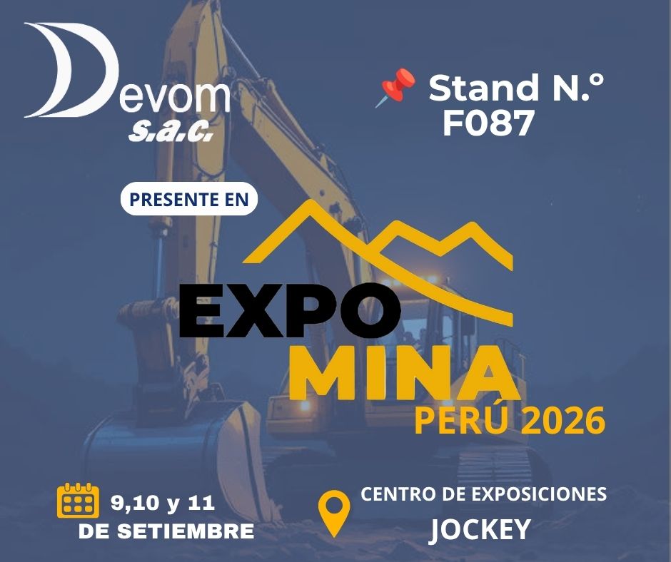 DEVOM SAC presente en EXPOMINA Perú 2026, stand F087, del 9 al 11 de setiembre